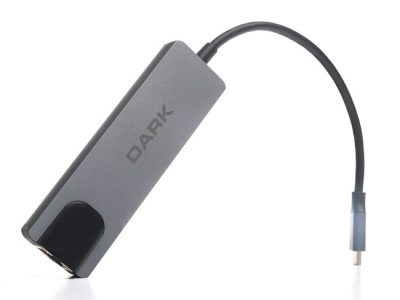 Alternative view of Dark (DK-AC-U31X46) Type-C to USB 3.0 + HDMI+ RJ45